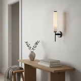 Art Deco Alabaster Rectangular Wall Sconce
