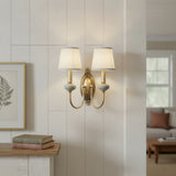 Classic American Ceramic Curved Wall Sconce