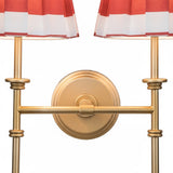Classic Gold Metal Twin Fabric Shade Wall Sconce