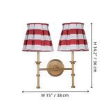 Classic Gold Metal Twin Fabric Shade Wall Sconce