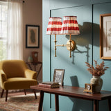 Classic Gold Metal Twin Fabric Shade Wall Sconce