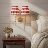 Classic Gold Metal Twin Fabric Shade Wall Sconce