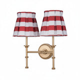 Classic Gold Metal Twin Fabric Shade Wall Sconce