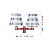Classic Retro Fabric & Metal Twin Box-Pleat Wall Sconce