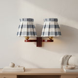 Classic Retro Fabric & Metal Twin Box-Pleat Wall Sconce