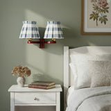 Classic Retro Fabric & Metal Twin Box-Pleat Wall Sconce