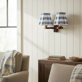 Classic Retro Fabric & Metal Twin Box-Pleat Wall Sconce