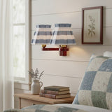 Classic Retro Fabric & Metal Twin Box-Pleat Wall Sconce