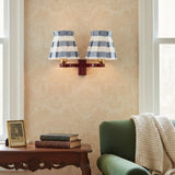 Classic Retro Fabric & Metal Twin Box-Pleat Wall Sconce