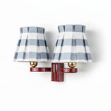 Classic Retro Fabric & Metal Twin Box-Pleat Wall Sconce
