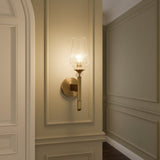 Elegant Brass & Crystal Linear Classic Wall Sconce