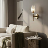 Elegant Brass & Crystal Linear Classic Wall Sconce