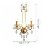Elegant Luxe Ornate Metal & Crystal Pearl Wall Sconce