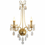 Elegant Luxe Ornate Metal & Crystal Pearl Wall Sconce