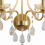 Elegant Luxe Ornate Metal & Crystal Pearl Wall Sconce