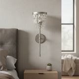 Elegant Metal Frame Crystal Prism Wall Sconce Fixture