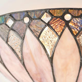 Vintage Tiffany Stained Glass Winged Wall Sconce