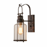 Industrial Iron Single Cylinder Wall Sconce