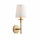 Minimalist Iron White Linen Wall Sconce