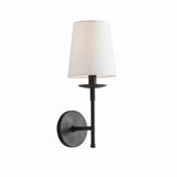 Minimalist Iron White Linen Wall Sconce