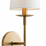 Minimalist Iron White Linen Wall Sconce