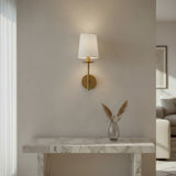 Minimalist Iron White Linen Wall Sconce