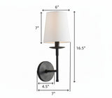 Minimalist Iron White Linen Wall Sconce