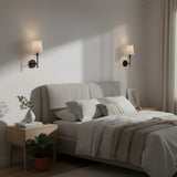 Minimalist Iron White Linen Wall Sconce