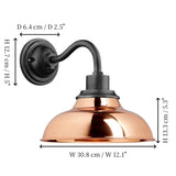 Industrial Outdoor Dome Metal Wall Light