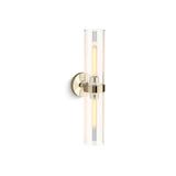 Minimalist 2-Light Glass Tube Wall Sconce
