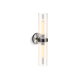 Minimalist 2-Light Glass Tube Wall Sconce