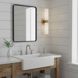 Minimalist Alabaster 2-Light Tube Wall Sconce