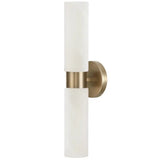 Minimalist Alabaster 2-Light Tube Wall Sconce