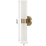 Minimalist Alabaster 2-Light Tube Wall Sconce