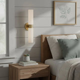 Minimalist Alabaster 2-Light Tube Wall Sconce