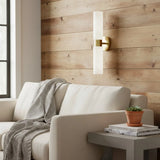 Minimalist Alabaster 2-Light Tube Wall Sconce