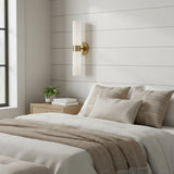 Minimalist Alabaster 2-Light Tube Wall Sconce
