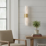 Minimalist Alabaster Cylinder Vanity Wall Sconce