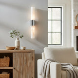 Minimalist Alabaster Cylinder Vanity Wall Sconce