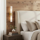 Minimalist Alabaster Cylinder Vanity Wall Sconce