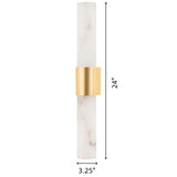 Minimalist Alabaster Cylinder Vanity Wall Sconce