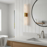 Minimalist Alabaster Cylinder Vanity Wall Sconce