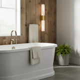 Minimalist Alabaster Cylinder Vanity Wall Sconce