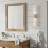 Minimalist Alabaster Cylinder Vanity Wall Sconce