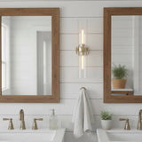 Minimalist 2-Light Glass Tube Wall Sconce