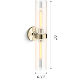 Minimalist 2-Light Glass Tube Wall Sconce