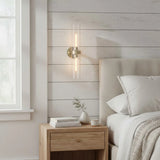 Minimalist 2-Light Glass Tube Wall Sconce
