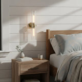 Minimalist 2-Light Glass Tube Wall Sconce