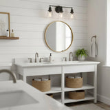 Minimalist 3-Light Clear Glass Vanity Sconce