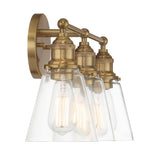 Minimalist 3-Light Clear Glass Vanity Sconce